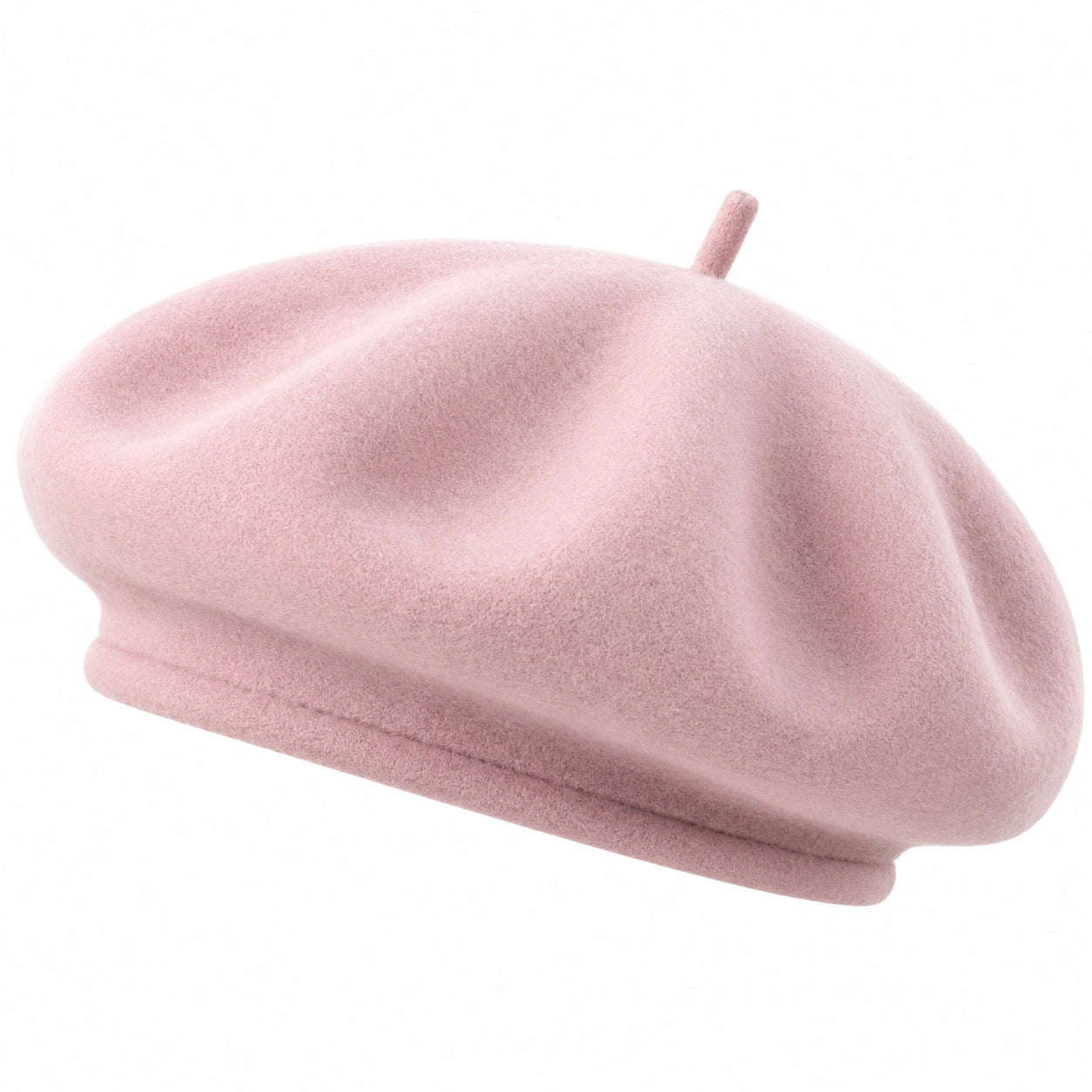 Béret taille unique en feutre rose style classique