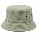 Chapeau bob taille unique en tissu texturé vert sauge - style décontracté avec œillets