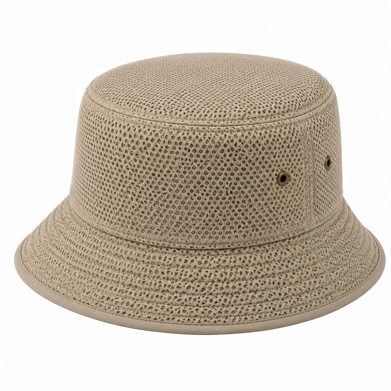 Chapeau bob taille unique en tissu mesh beige respirant style décontracté