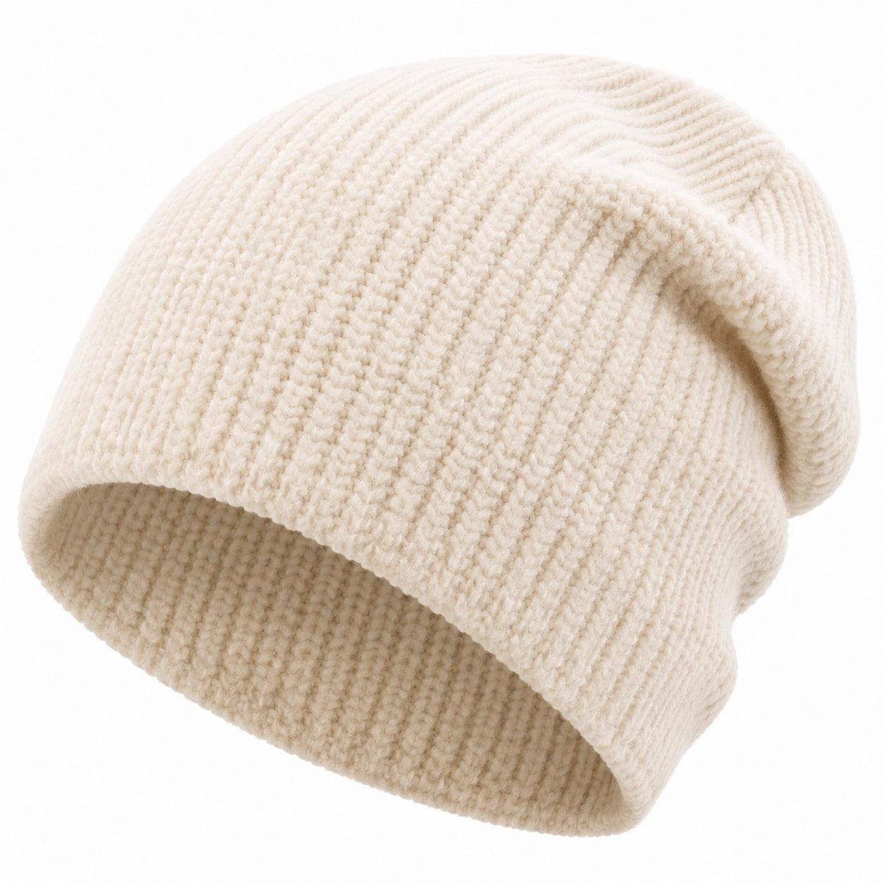 Bonnet en maille écru taille unique style décontracté