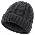Bonnet en maille torsadée gris anthracite taille unique style hiver