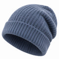 Bonnet taille unique en maille bleu ardoise à revers pour usage quotidien