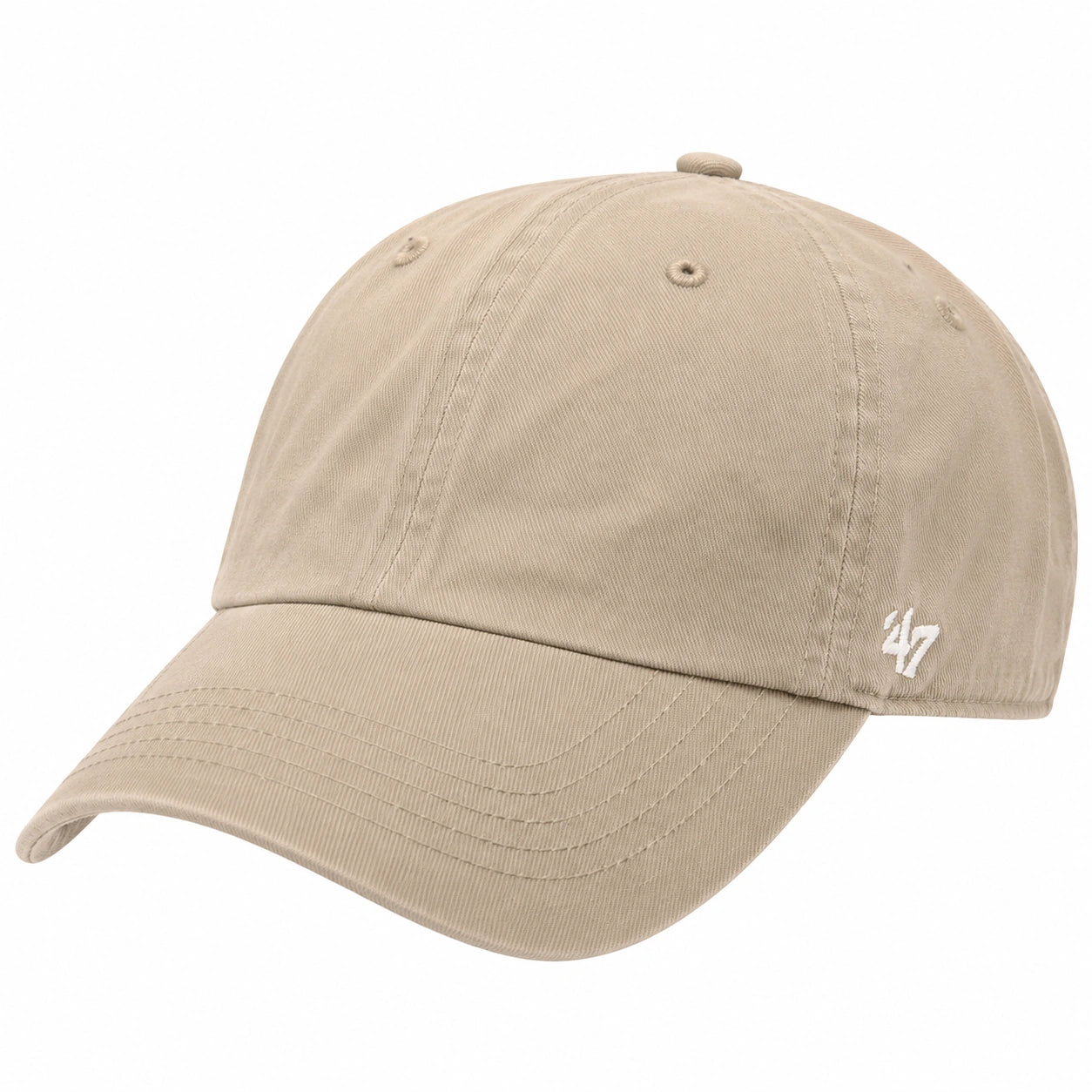 Casquette de baseball taille unique en coton beige à visière courbée style décontracté