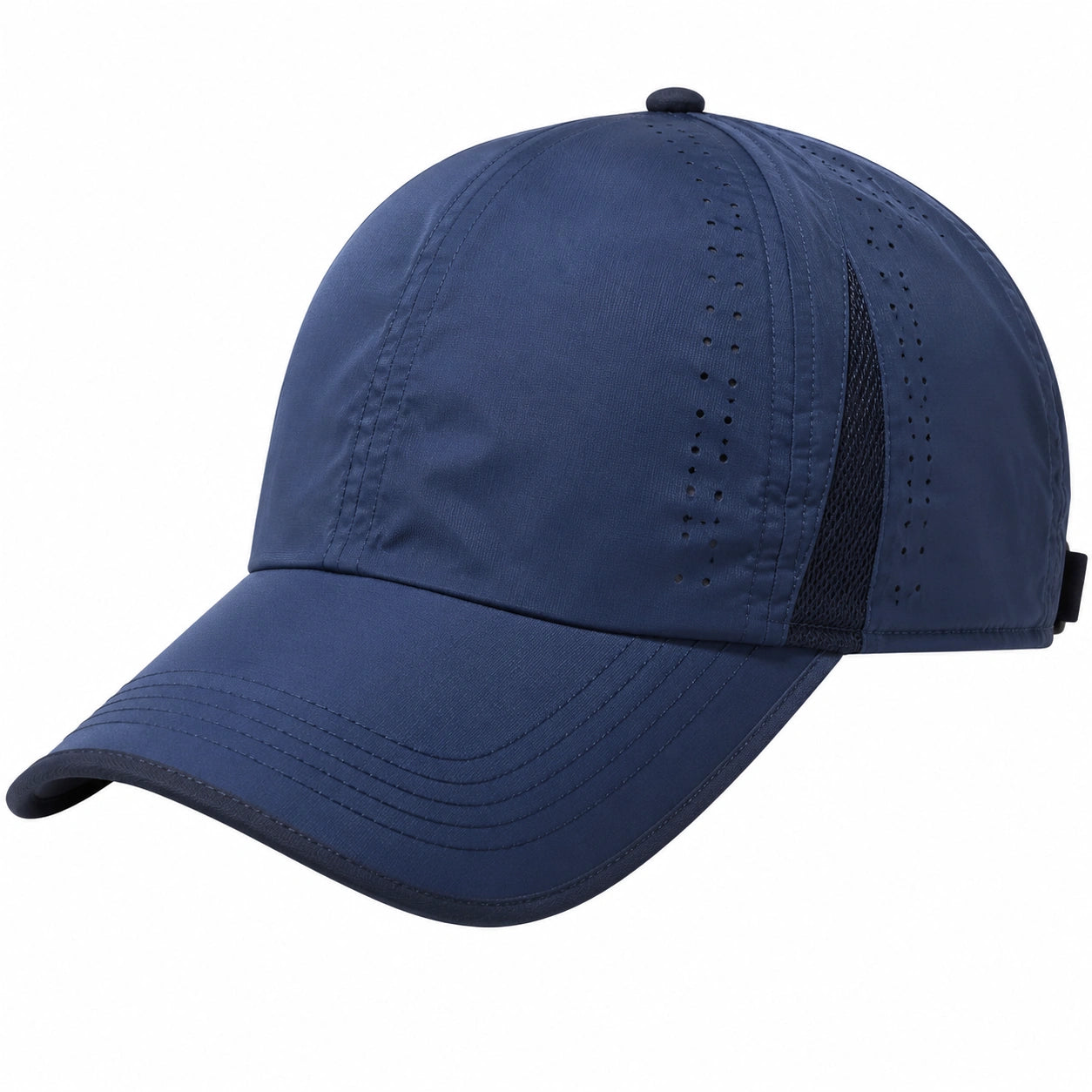 Casquette de baseball taille unique bleu marine en tissu aéré réglable
