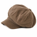 Casquette taille unique en velours côtelé taupe ajustable style décontracté