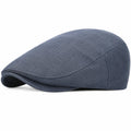Casquette plate taille unique en tissu bleu marine style classique