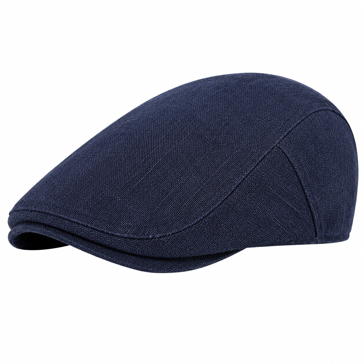 Casquette plate unisexe taille unique en tissu bleu marine style classique