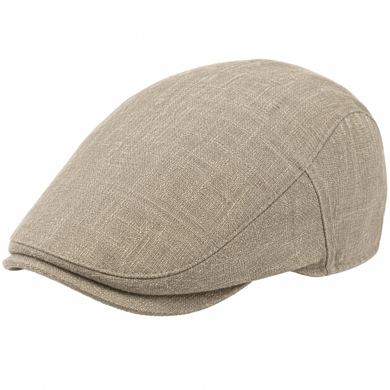 Casquette plate taille unique en tissu beige style classique