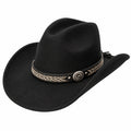 Chapeau cowboy taille unique noir à aspect feutré - style western