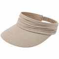 Visière taille unique en tissu beige pour protection solaire ajustable